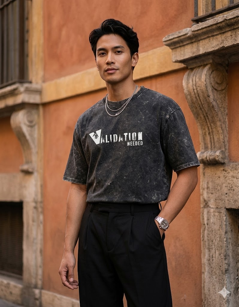 STREET LEGEND-VALIDATION-URBAN FUNDA- Unisex Acid Washed Oversized Tee